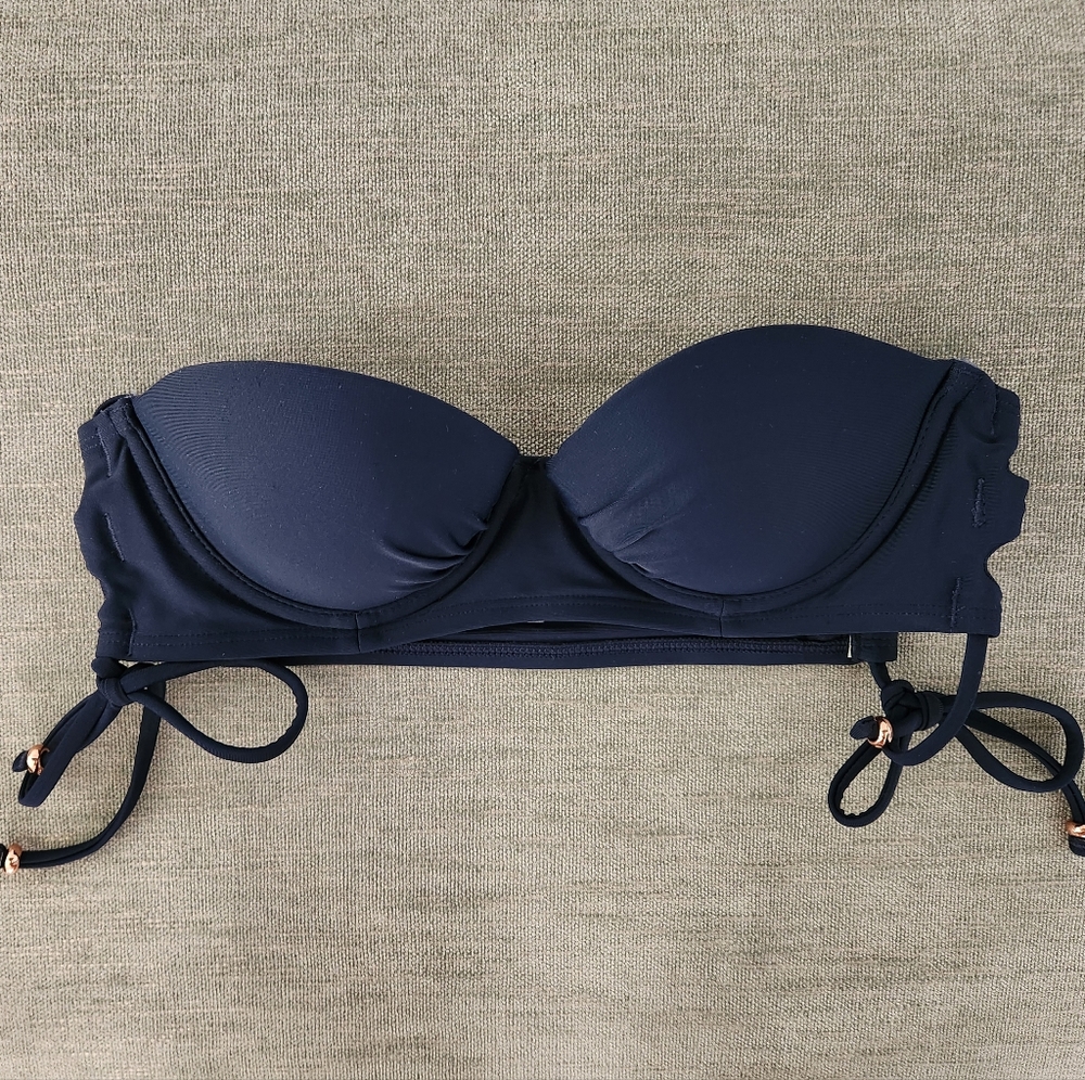 Aerie Swim Navy Blue bandeau bikini top 32a